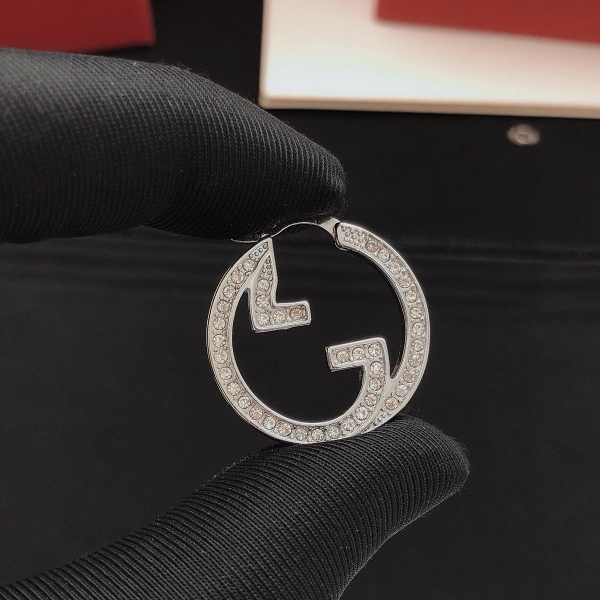 Geometric Emblem Jewelry Accessory in Silver-Tone – Design 002 front product view