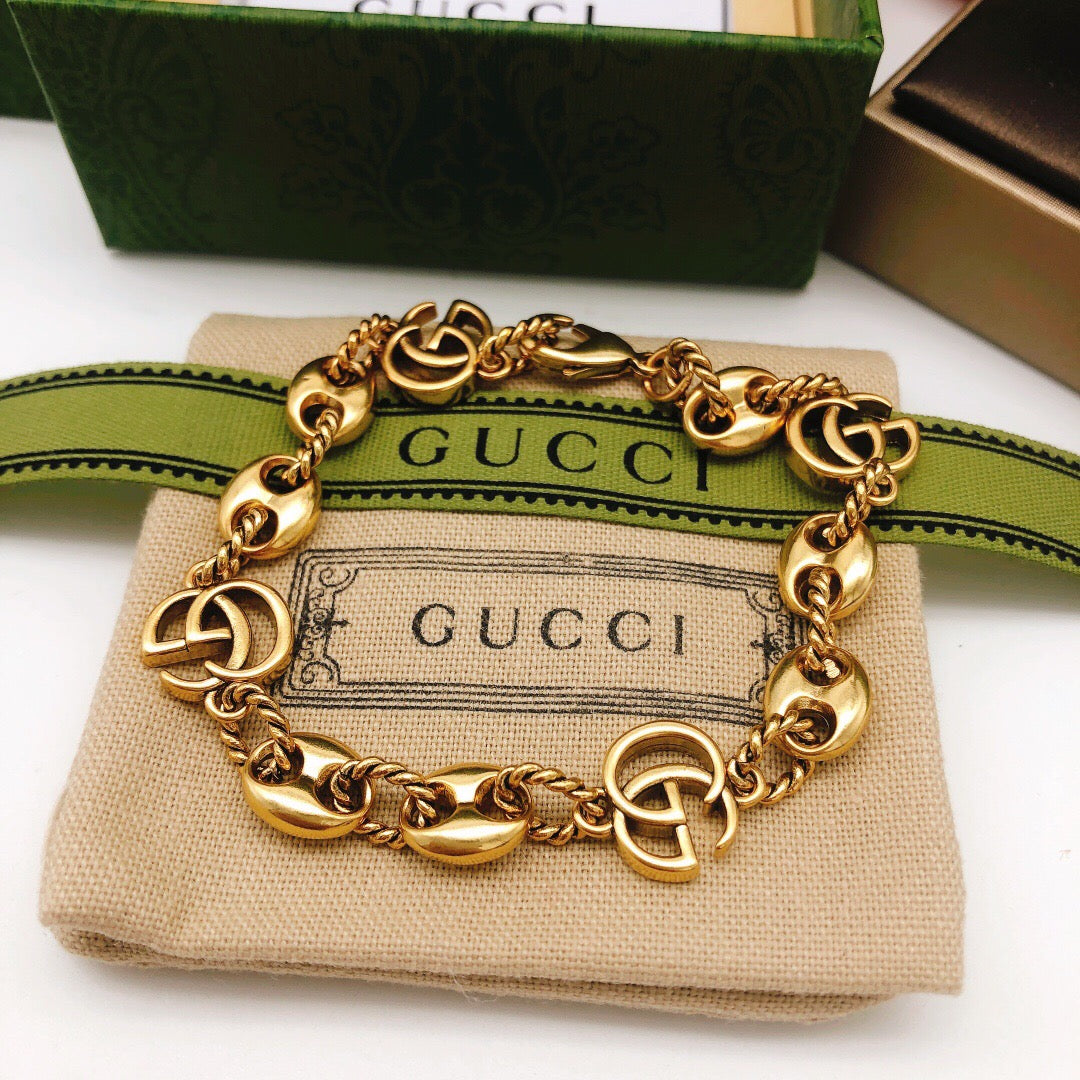 Geometric Emblem Bracelet in Polished Metal-Tone – Design 098 side detail