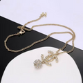 Double-C Emblem Pearl-Detail Pendant Necklace – Pearl Detail – Design 097 main product view