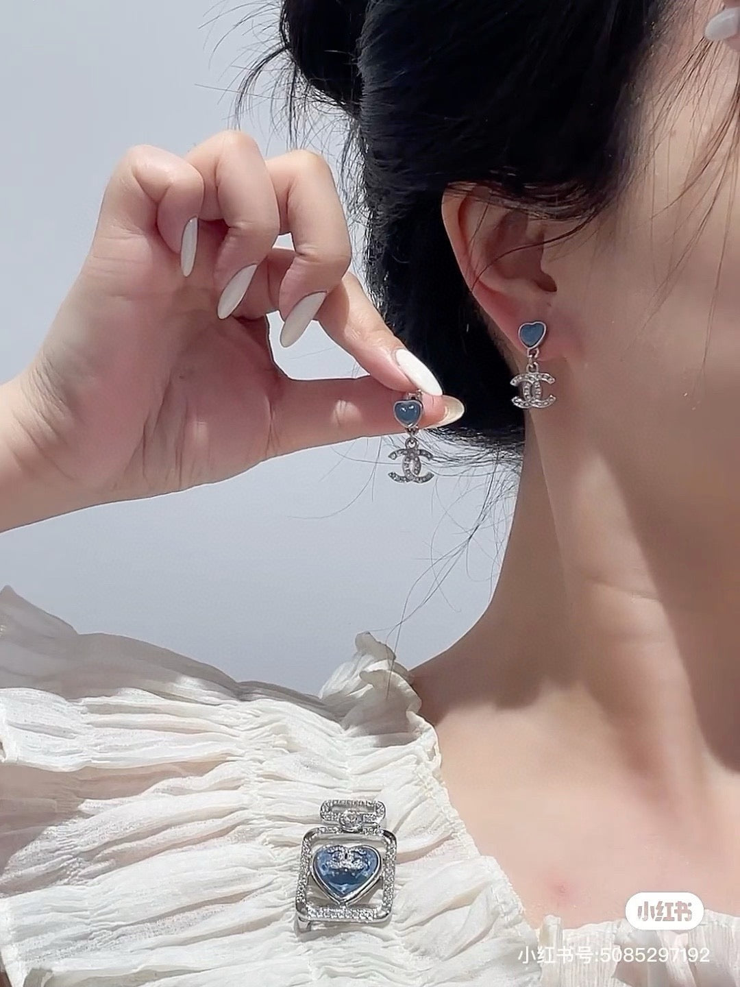 Heart Statement Earrings in Silver-Tone front product view
