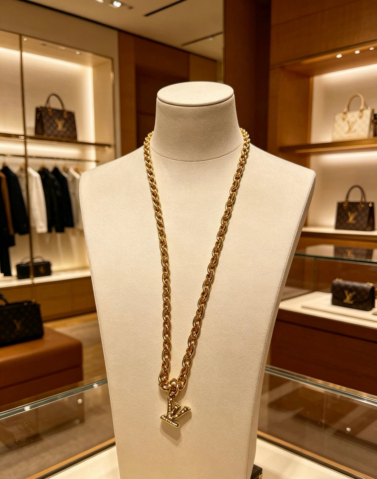 Chain Pendant Necklace in Silver-Tone – Design 031 detail view