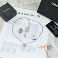 Double-C Emblem Crystal-Accent Pendant Necklace – Heart Detail – Design 008 main product view