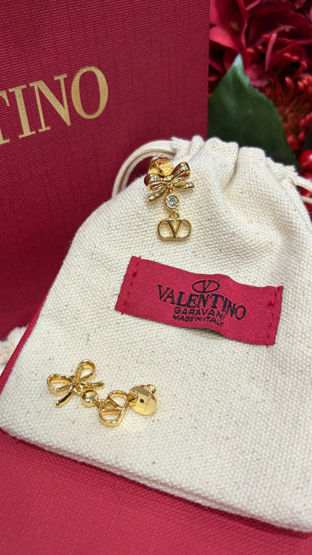Bow Statement Earrings in Gold-Tone close-up view