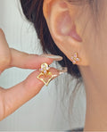 Clover Stud Earrings in Gold-Tone – Clover Detail main product view