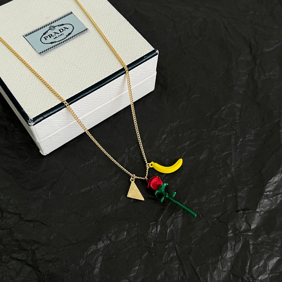 Signature Emblem Pendant Necklace in Polished Metal-Tone – Design 02 main product view