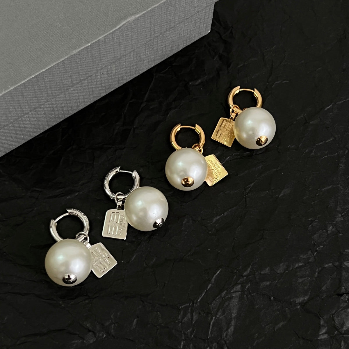 Ring Motif Statement Earrings in Polished Metal-Tone – Design 007 front product view