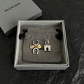Ring Motif Statement Earrings in Polished Metal-Tone – Design 005 main product view