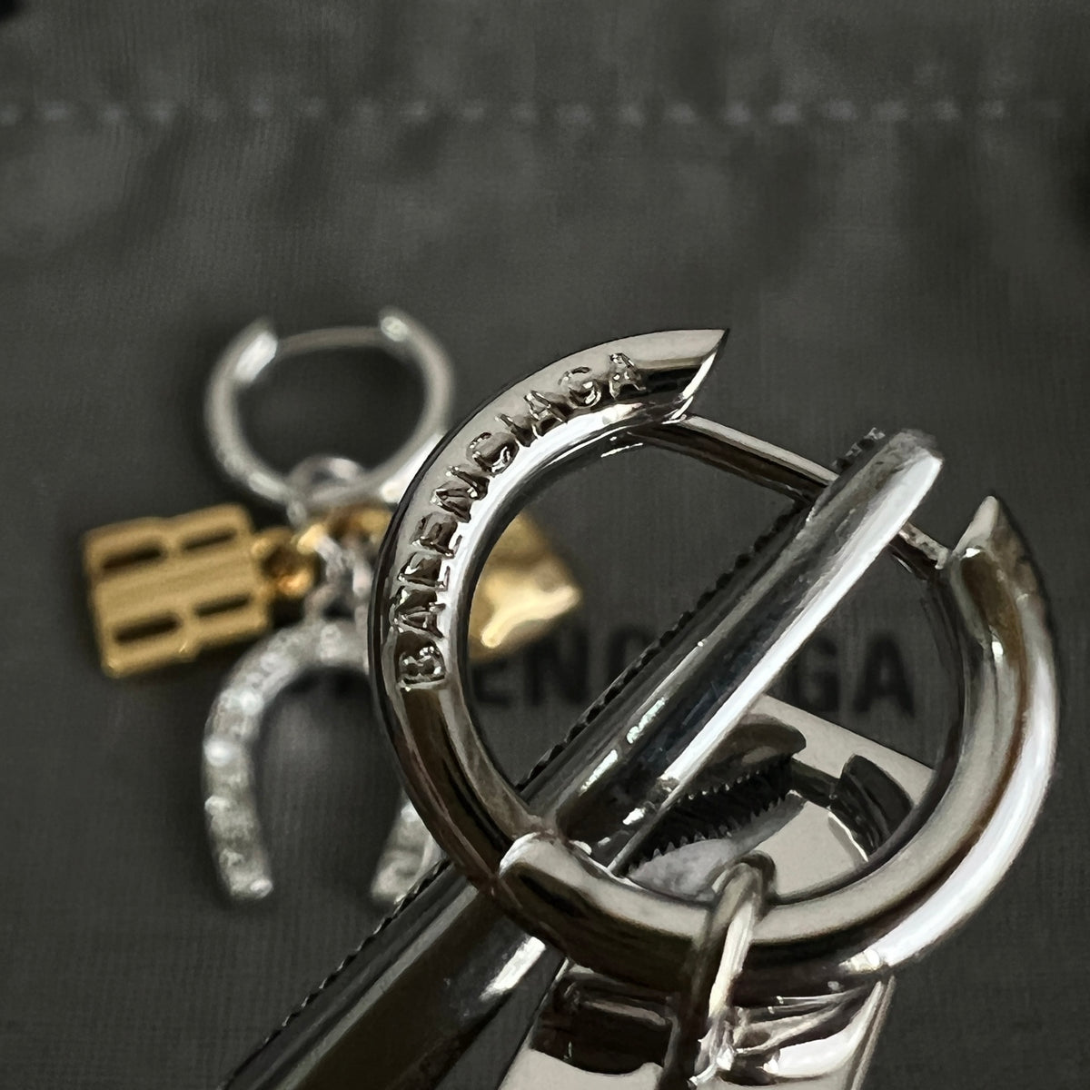 Ring Motif Statement Earrings in Polished Metal-Tone – Design 010 front product view
