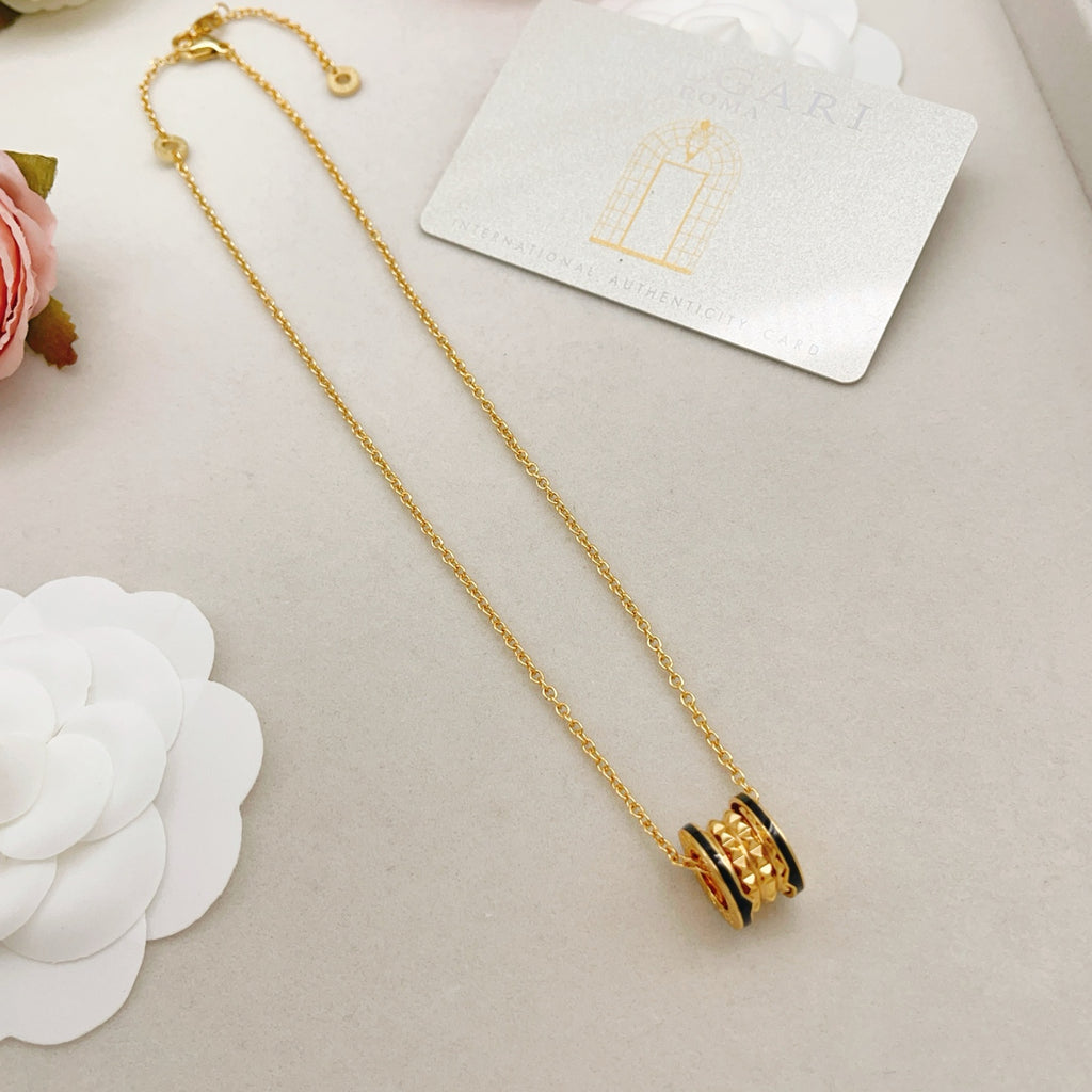 Geometric Emblem Pendant Necklace in Gold-Tone – Design 007 main product view