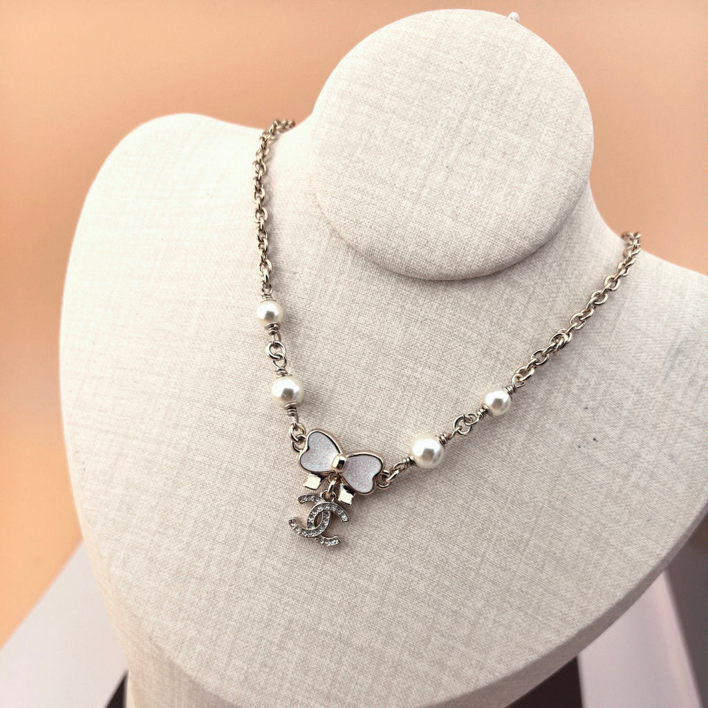 Signature Emblem Pendant Necklace in Polished Metal-Tone – Design 079 front product view