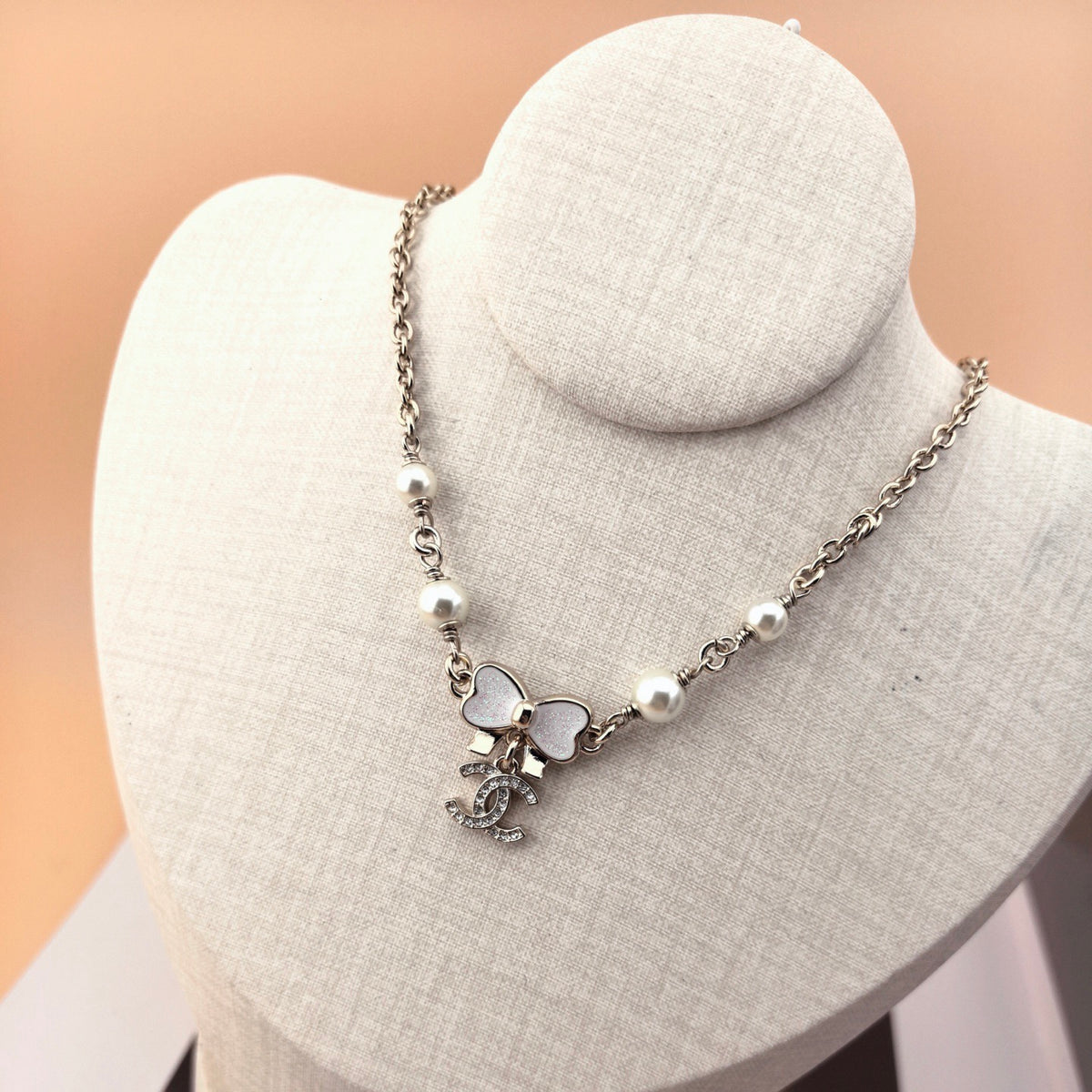 Signature Emblem Pendant Necklace in Polished Metal-Tone – Design 079 front product view