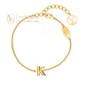 Letter Emblem Bracelet in Polished Metal-Tone – Design 035 main product view
