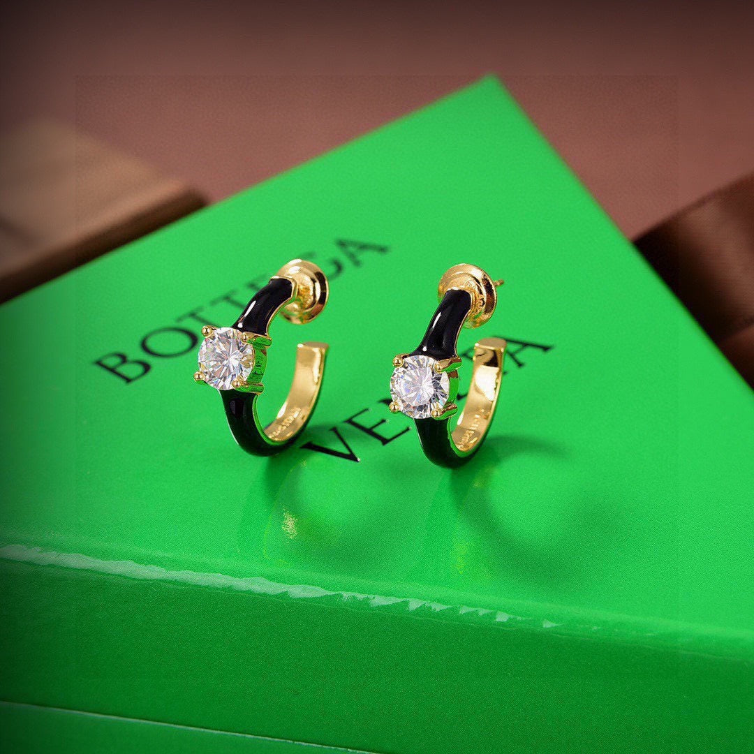 Signature Emblem Statement Earrings in Gold-Tone – Design 026 main product view