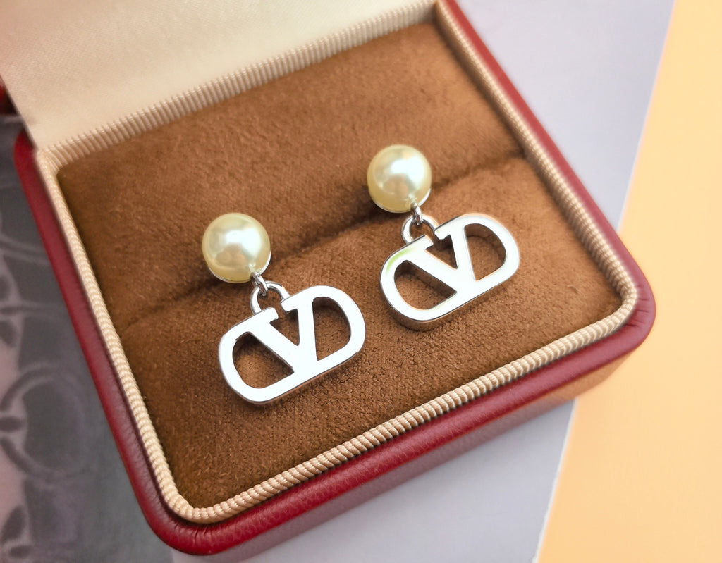 Signature Emblem Stud Earrings in Gold-Tone – Design 18 detail view
