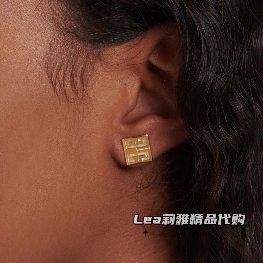 Signature Emblem Stud Earrings in Polished Metal-Tone – Design 082 front product view