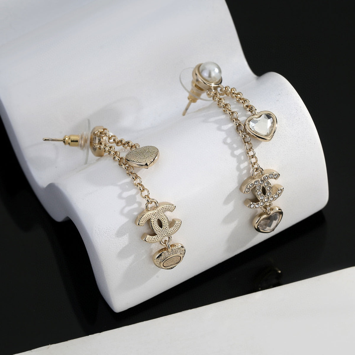 Signature Emblem Stud Earrings in Gold-Tone – Design 056 main product view