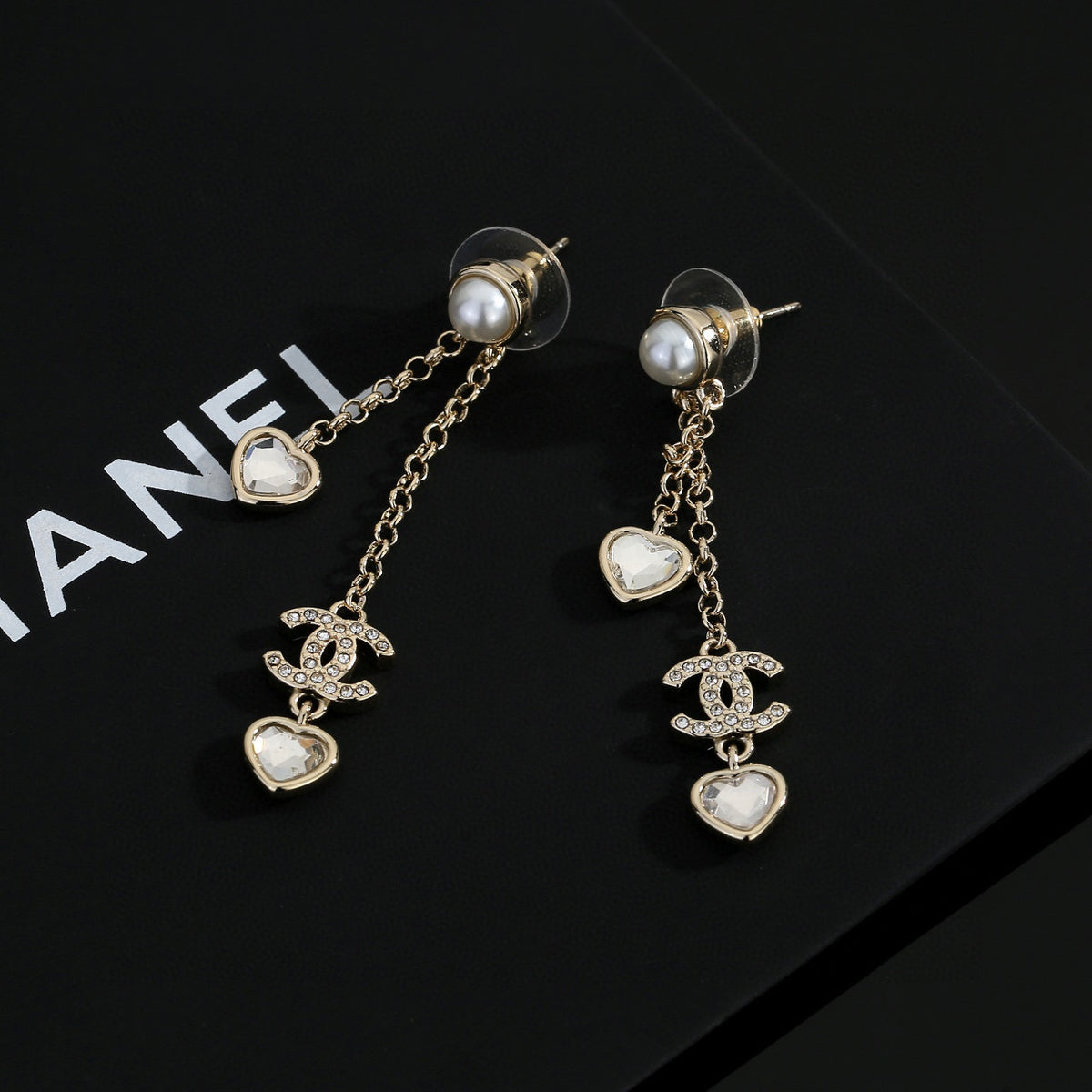 Signature Emblem Stud Earrings in Gold-Tone – Design 022 main product view