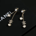 Signature Emblem Stud Earrings in Gold-Tone – Design 056 main product view