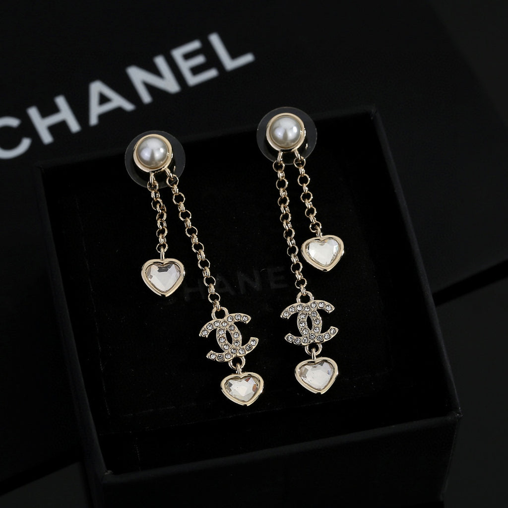 Signature Emblem Stud Earrings in Gold-Tone – Design 056 front product view