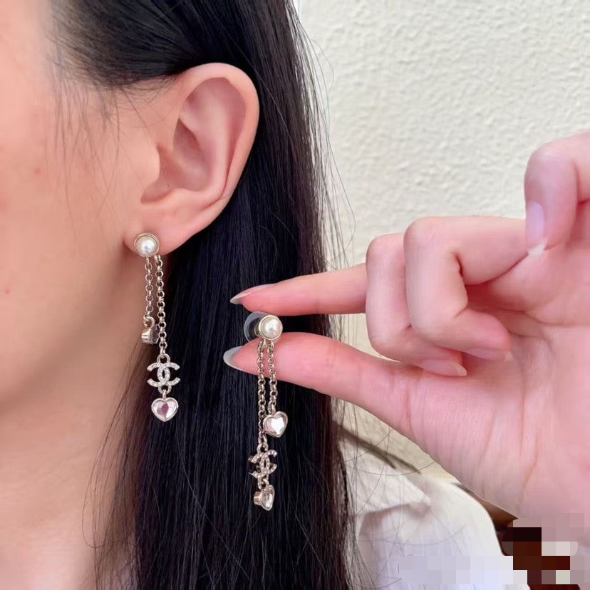 Signature Emblem Stud Earrings in Gold-Tone – Design 022 styled product view