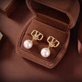 Signature Emblem Stud Earrings in Gold-Tone – Design 17 main product view
