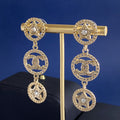Double-C Emblem Stud Earrings in Gold-Tone – Star Detail – Design 009 main product view