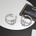 Signature Emblem Crystal-Accent Stud Earrings – Red Detail – Design 003 main product view