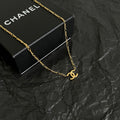 Double-C Emblem Pendant Necklace in Polished Metal-Tone – Design 064 main product view
