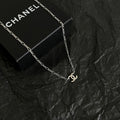Double-C Emblem Pendant Necklace in Polished Metal-Tone – Design 066 main product view