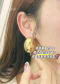 Signature Emblem Stud Earrings in Polished Metal-Tone – Design 088 main product view