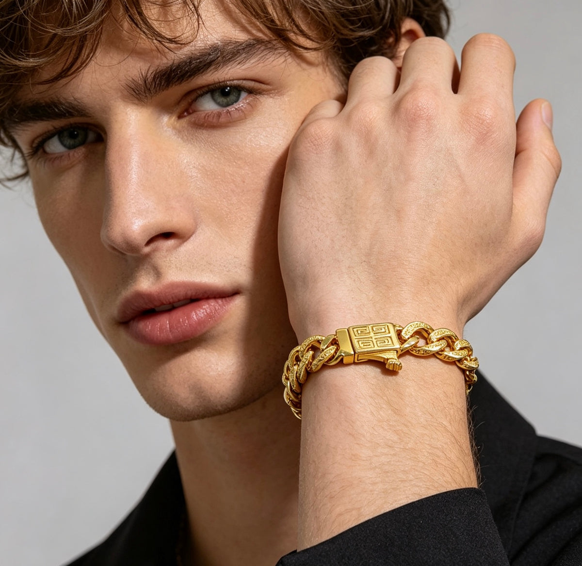 Floral Bracelet in Gold-Tone – Design 008 styled product view