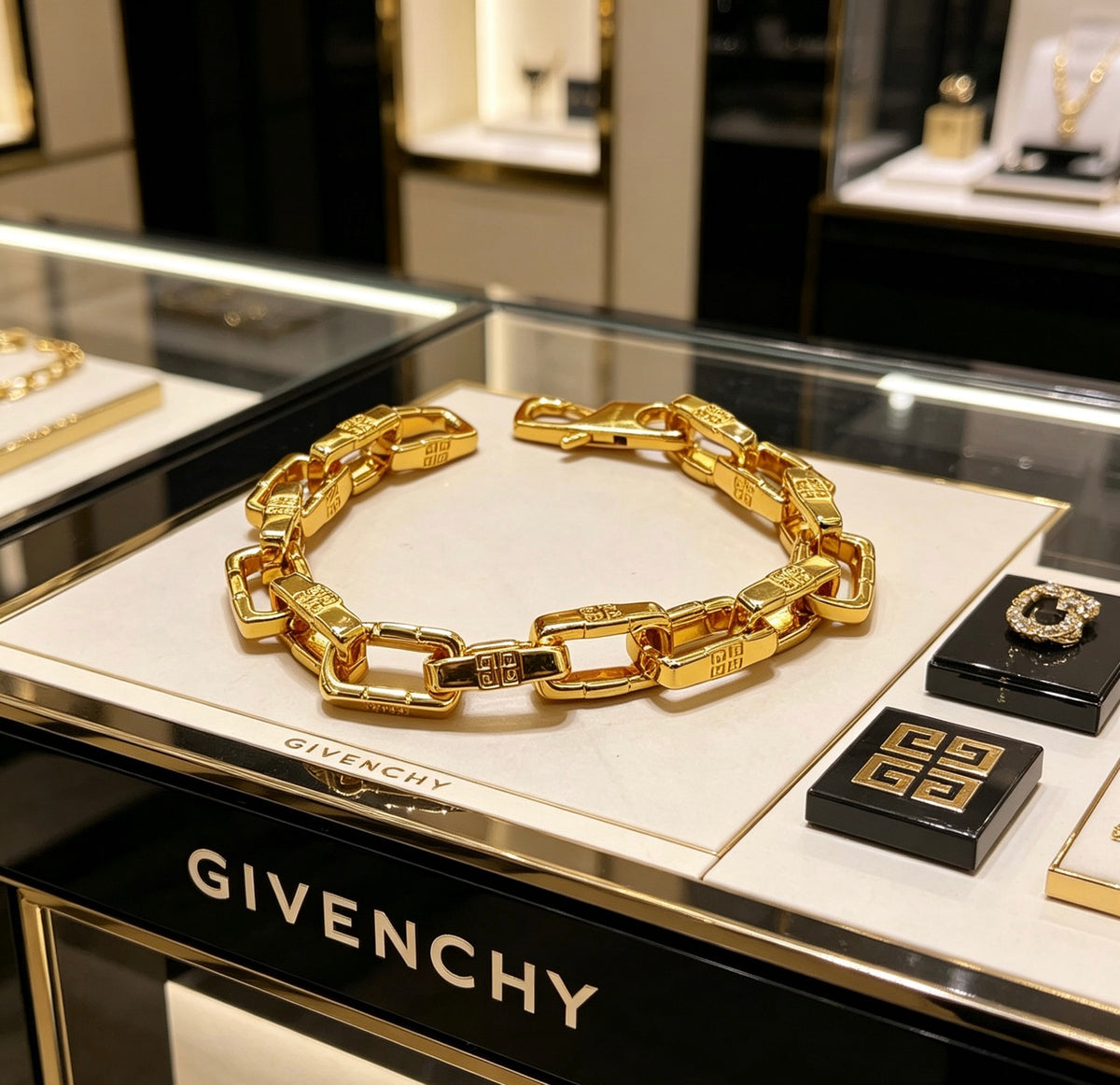 Floral Bracelet in Gold-Tone – Design 001 front product view