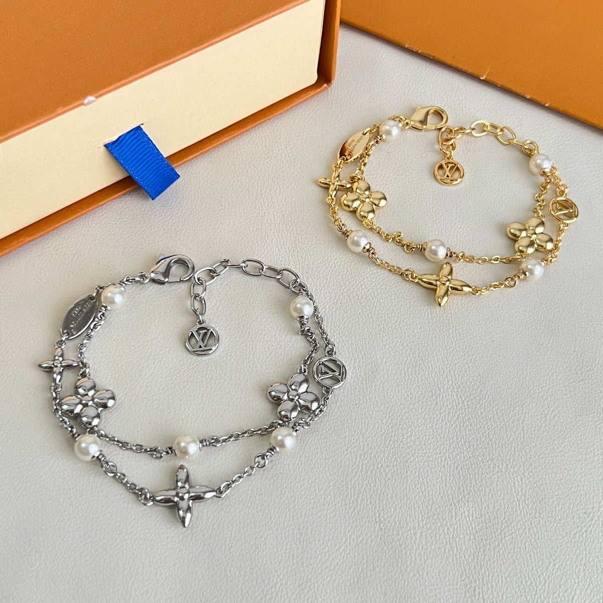 Geometric Emblem Bracelet in Polished Metal-Tone – Design 022 front product view