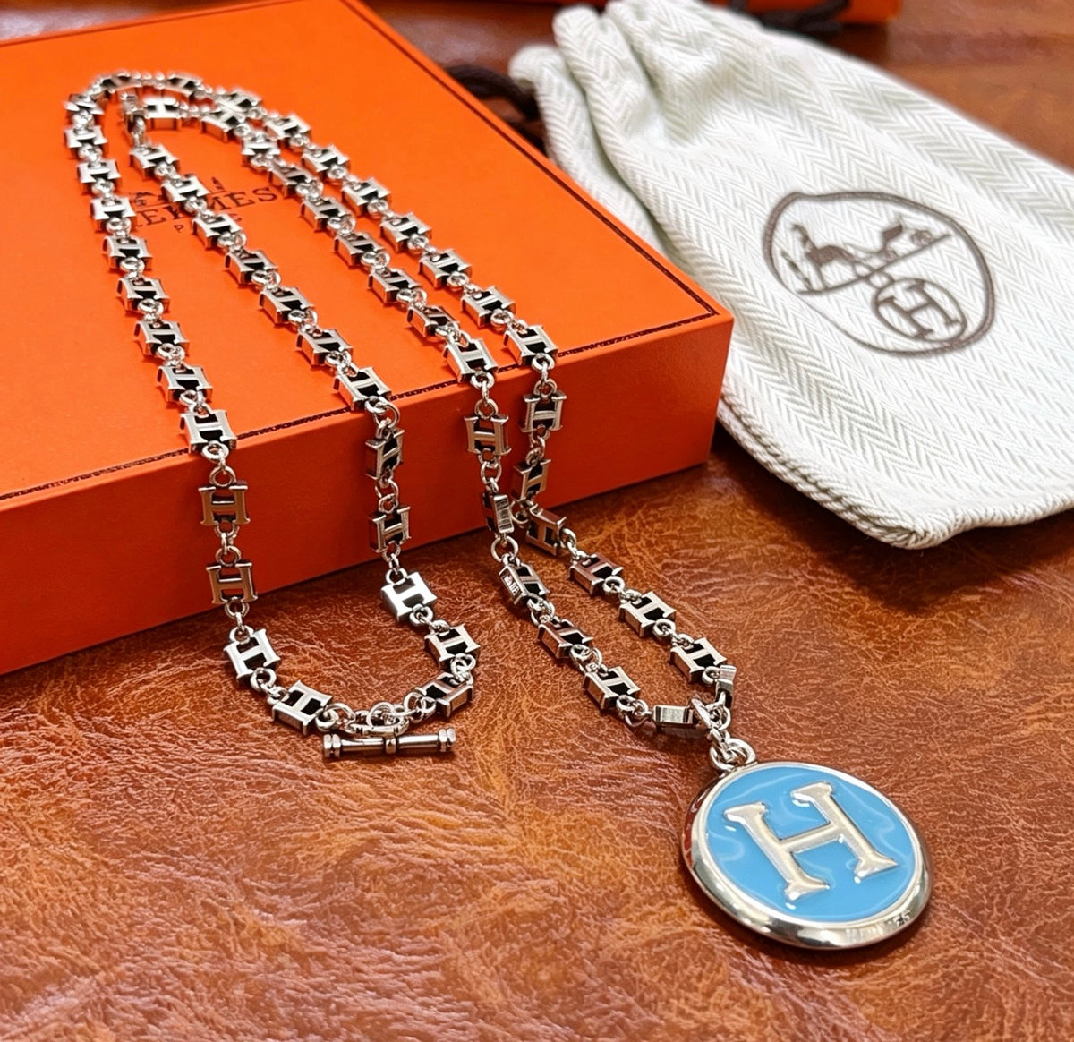 Horse Pendant Necklace in Polished Metal-Tone – Design 013 front product view