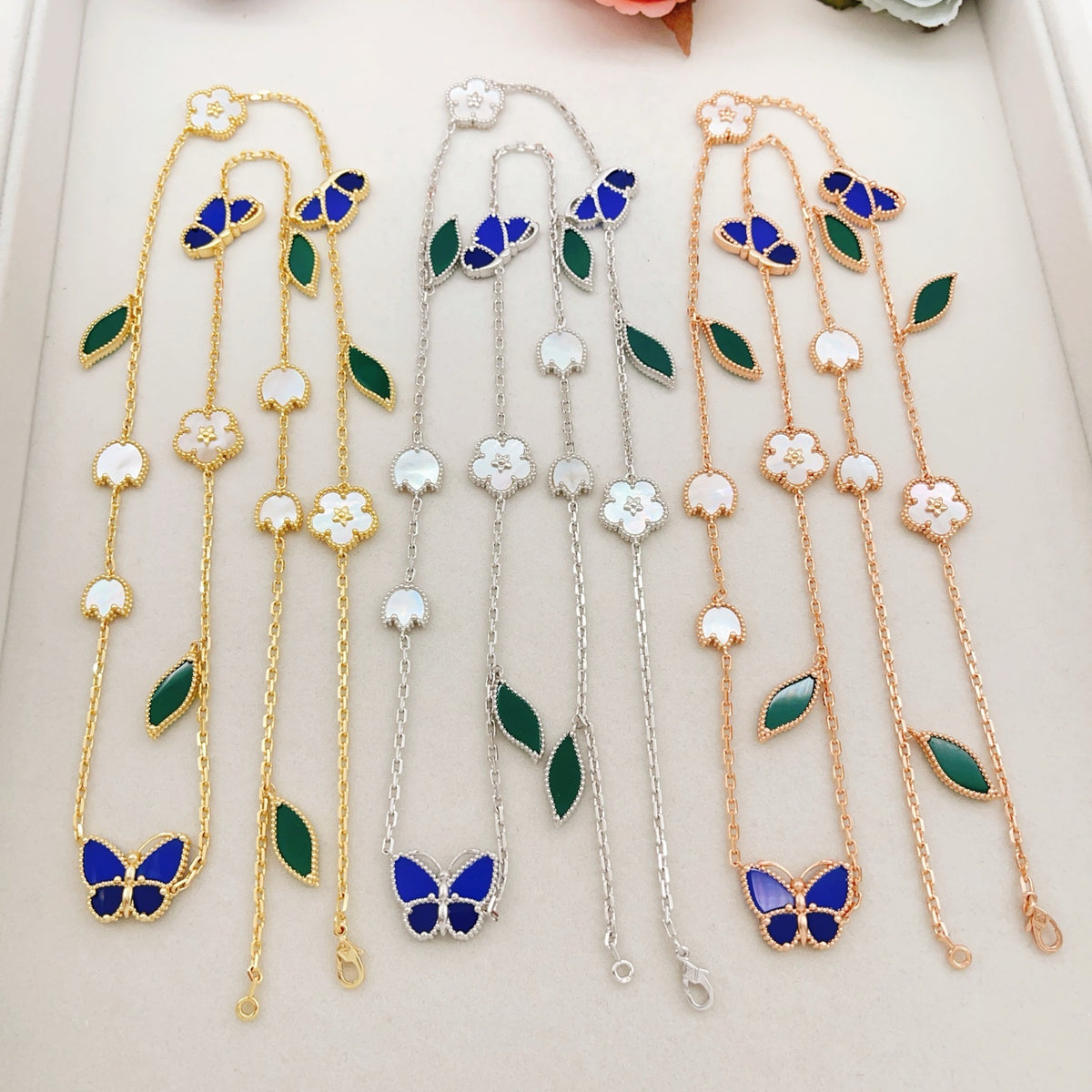 Butterfly Pendant Necklace in Rose-Gold-Tone – Rose Gold – Design 02 styled product view