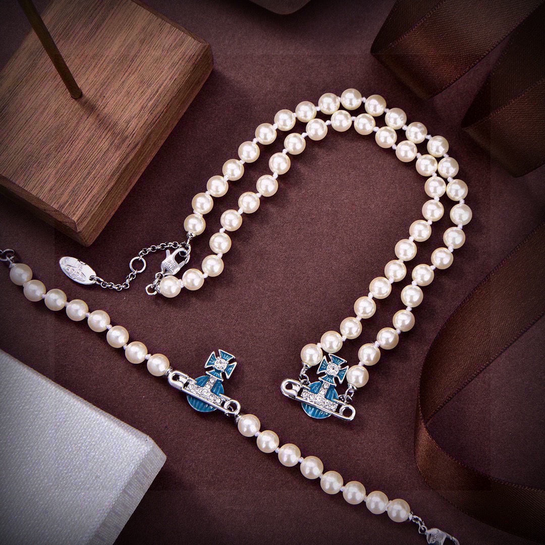 Orb Bracelet in Polished Metal-Tone – Pearl Detail – Design 007 main product view