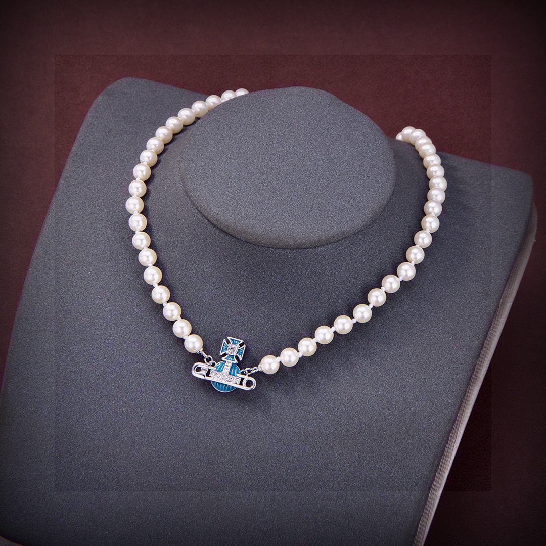 Orb Bracelet in Polished Metal-Tone – Pearl Detail – Design 006 main product view