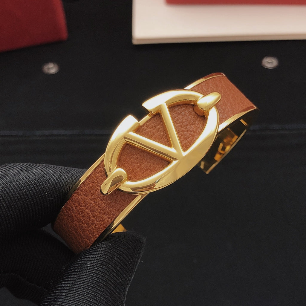 Signature Emblem Cuff Bracelet in Gold-Tone – Design 01 front view