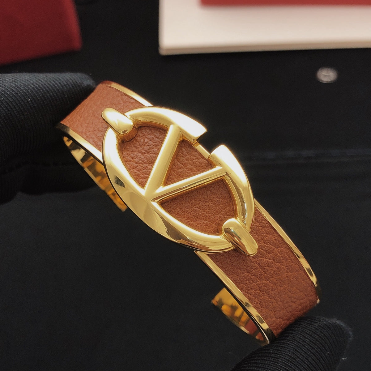 Signature Emblem Cuff Bracelet in Gold-Tone – Design 01 main product view