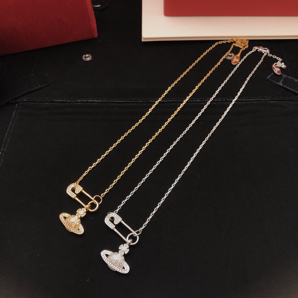 Orb Pendant Necklace in Polished Metal-Tone – Design 035 styled product view