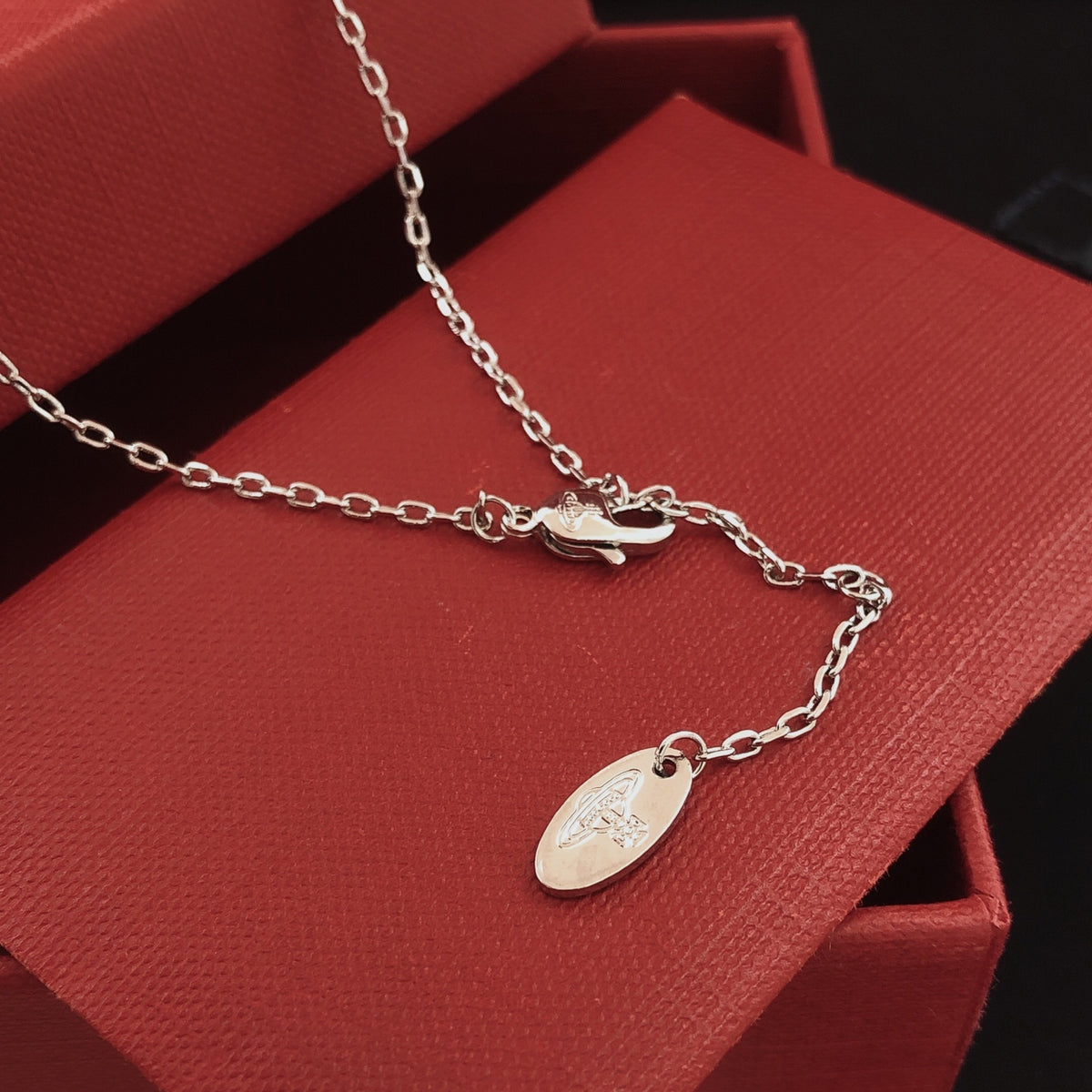 Orb Pendant Necklace in Polished Metal-Tone – Design 056 close-up detail