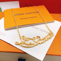 Letter Emblem Pendant Necklace in Gold-Tone – Design 002 main product view