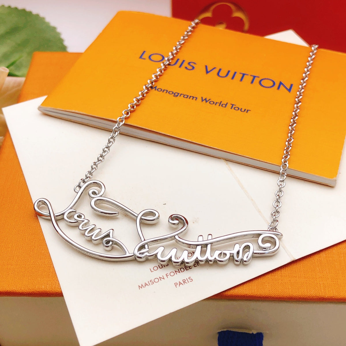 Letter Emblem Pendant Necklace in Gold-Tone – Design 001 detail view