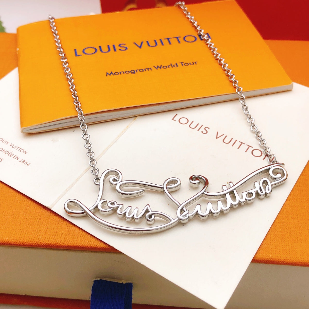 Letter Emblem Pendant Necklace in Gold-Tone – Design 001 main product view