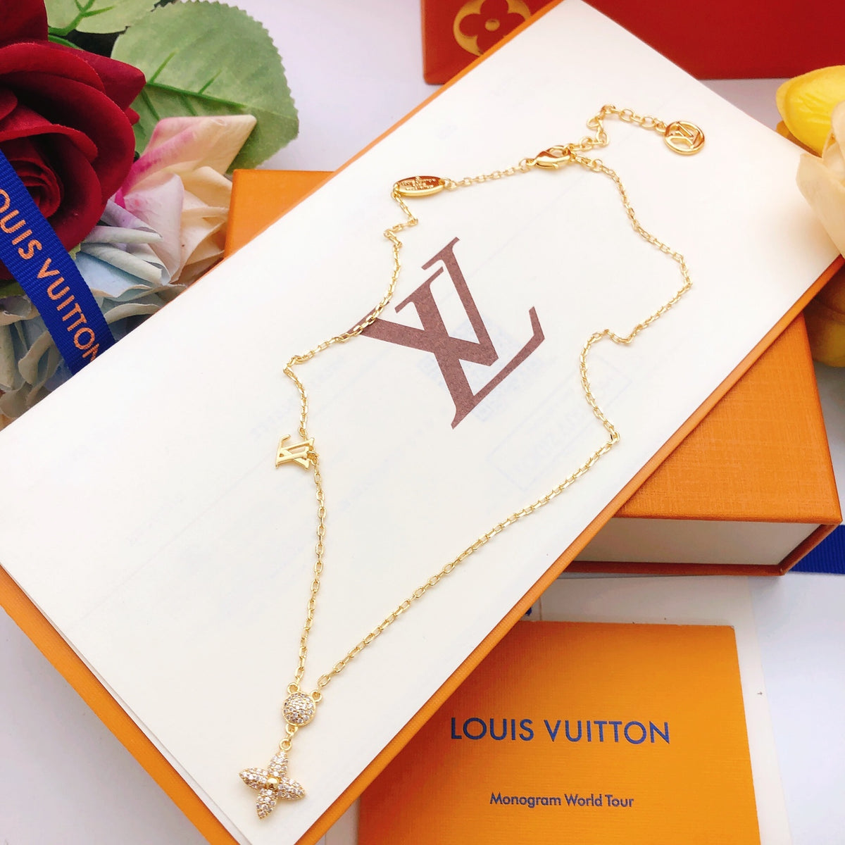 Geometric Emblem Pendant Necklace in Gold-Tone – Design 060 styled product view