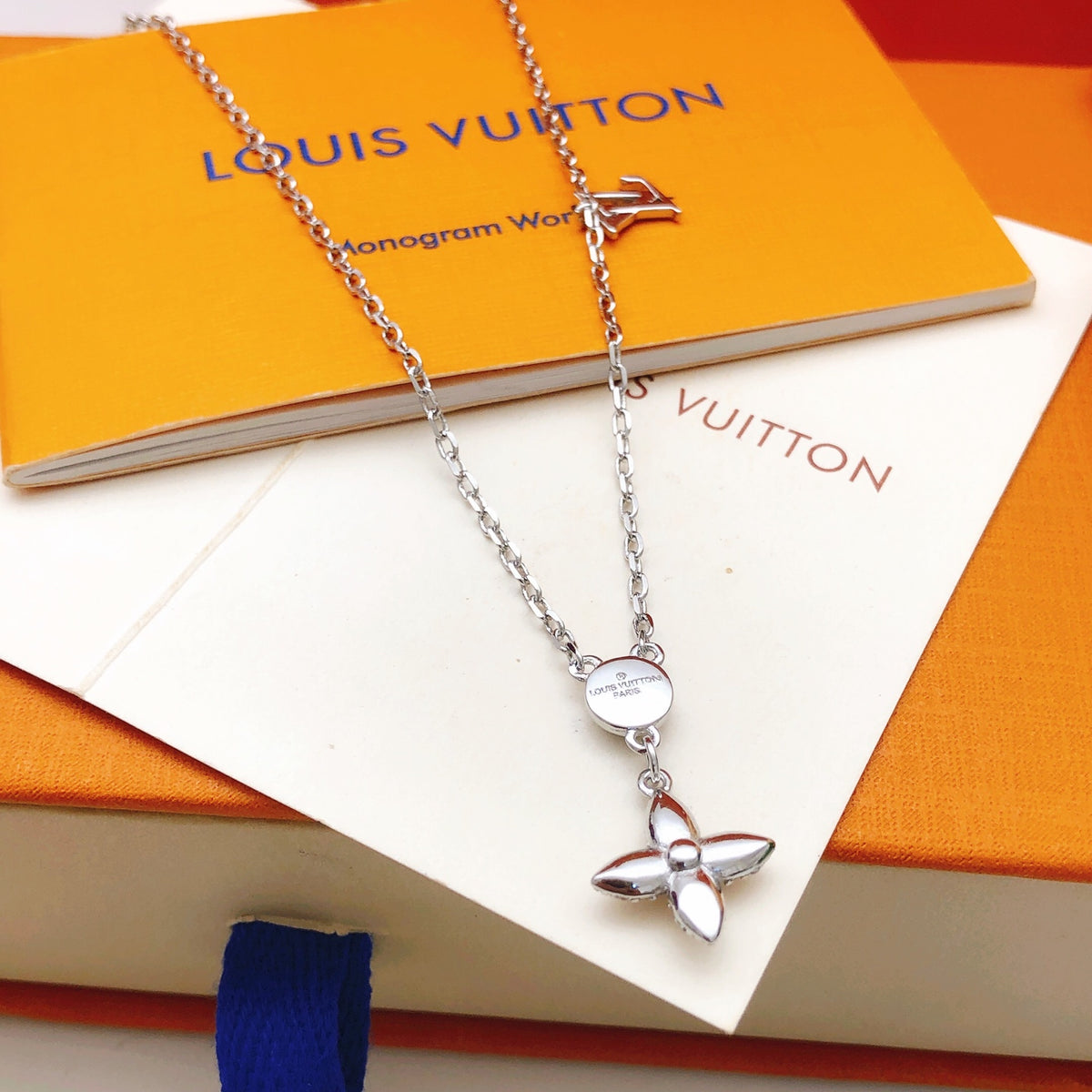 Geometric Emblem Pendant Necklace in Gold-Tone – Design 059 detail view