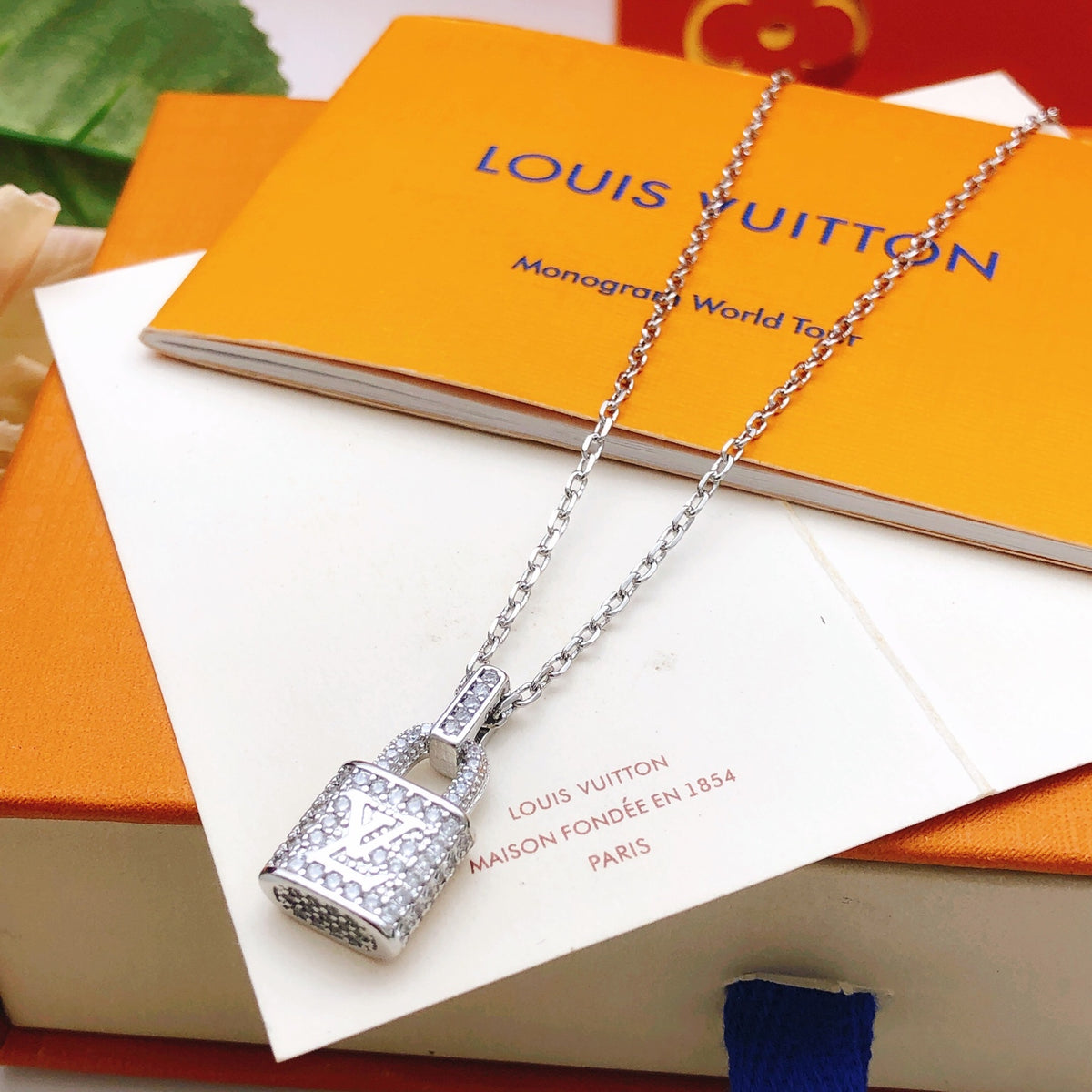 Lock Pendant Necklace in Gold-Tone – Design 009 detail view