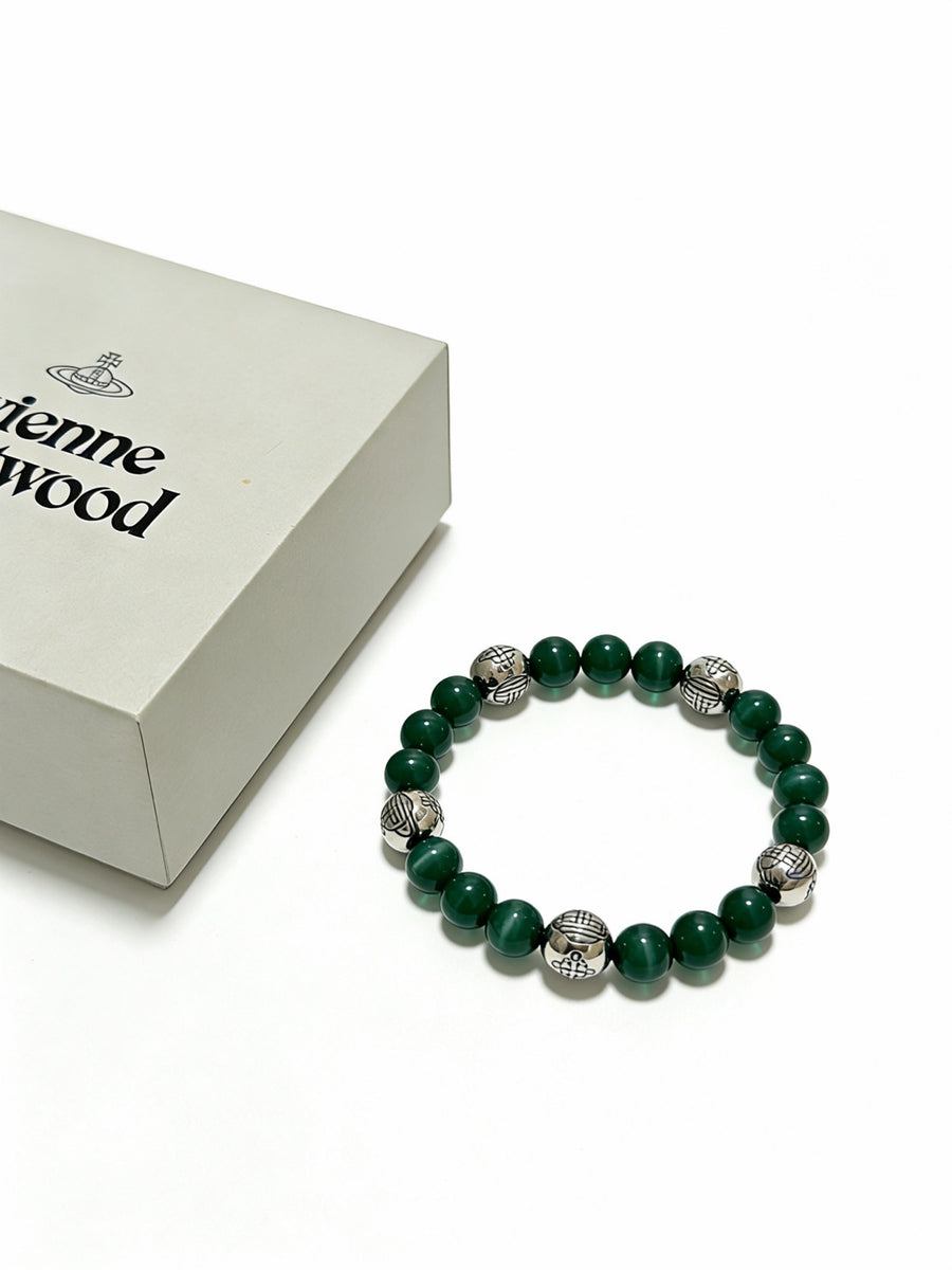 Orb-Inspired Emblem Bracelet in Silver-Tone – Vintage Detail – Design 011 main product view
