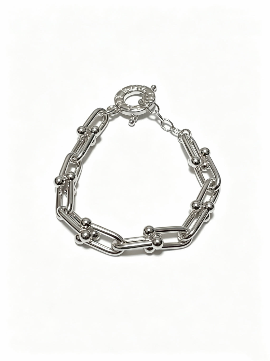 Signature Motif Bracelet in Silver-Tone – Vintage Detail – Design 79 side detail