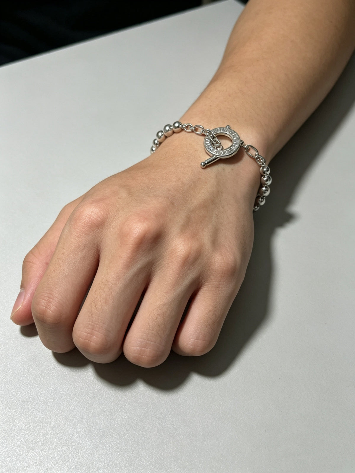 Signature Motif Bracelet in Silver-Tone – Vintage Detail – Design 77 close-up detail